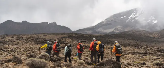 Trek von Shira 2 zur Moir Hütte über den Lava Tower